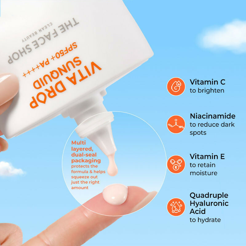 The Face Shop Korean Sunquid- SPF50+ PA++++ Fluid Sunscreen  Grab2Buy The Face Shop Grab2Buy