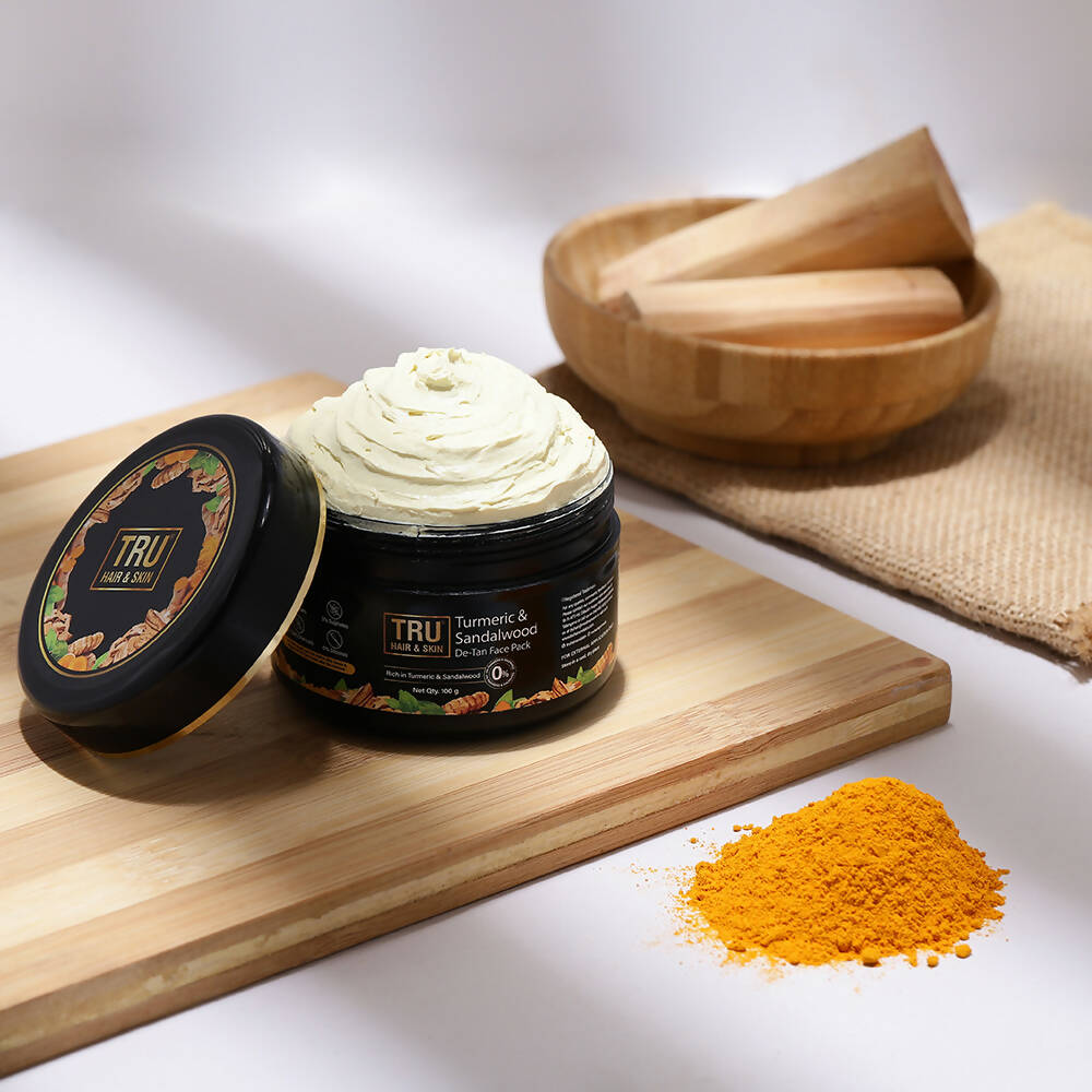 Tru Hair & Skin Turmeric & Sandalwood De-Tan Face Pack  Grab2Buy Tru Hair & Skin Grab2Buy