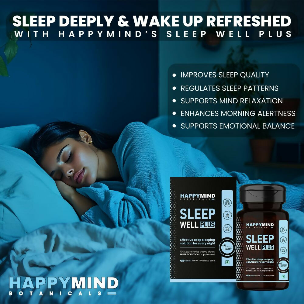 HappyMind Botanicals Sleep Well Plus Veg Tablets 