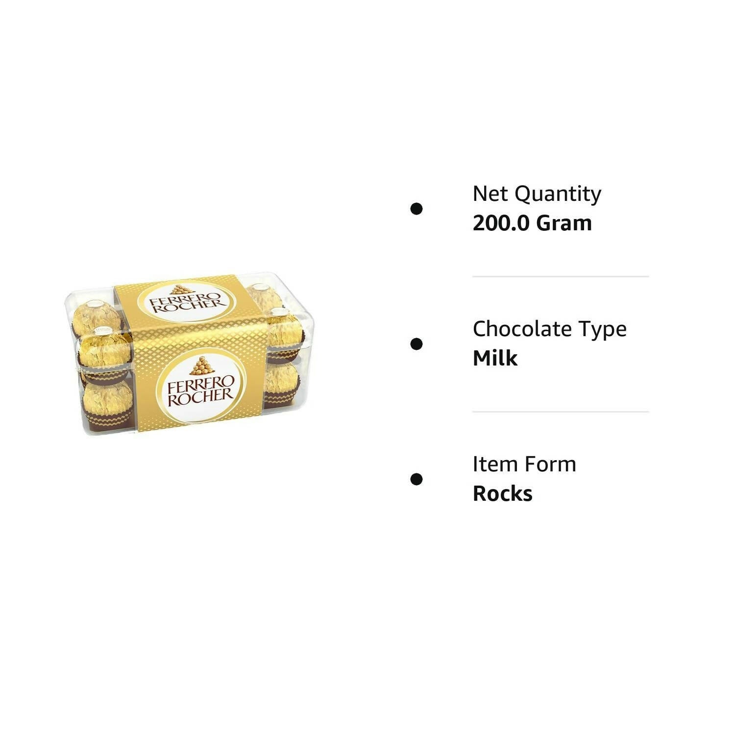Ferrero Rocher Exquisite Hazelnut And Milk Chocolate | Premium Gift Box Rich, Creamy, Crunchy and Nutty Chocolate For Special Occasions 