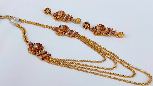 Pink & White kemp layer necklace set - Grab2buy