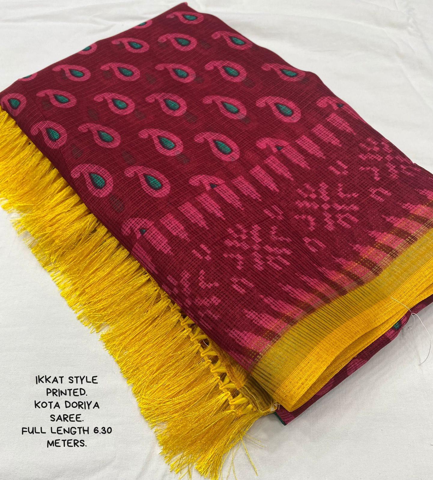 Light Red Polycotton Ethnic Motifs Saree with Unstitched Blouse - A2M