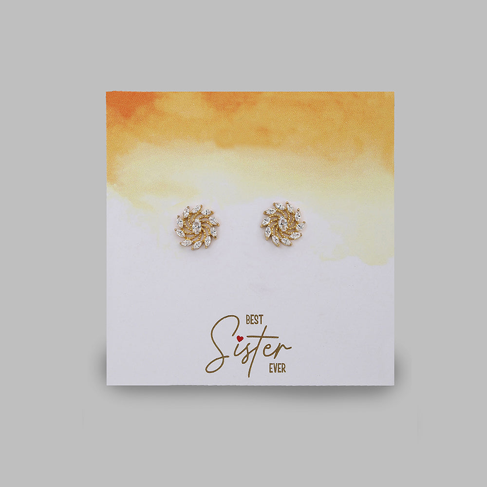 Premium Green With Gold-Polished Cz Hoop Earring For Women - Wahe Jewels Noz2Toz