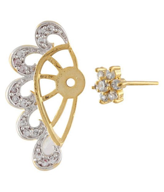 Gold-Plated Alloy American Diamond Small Earrcuff - The Pari - Grab2buy