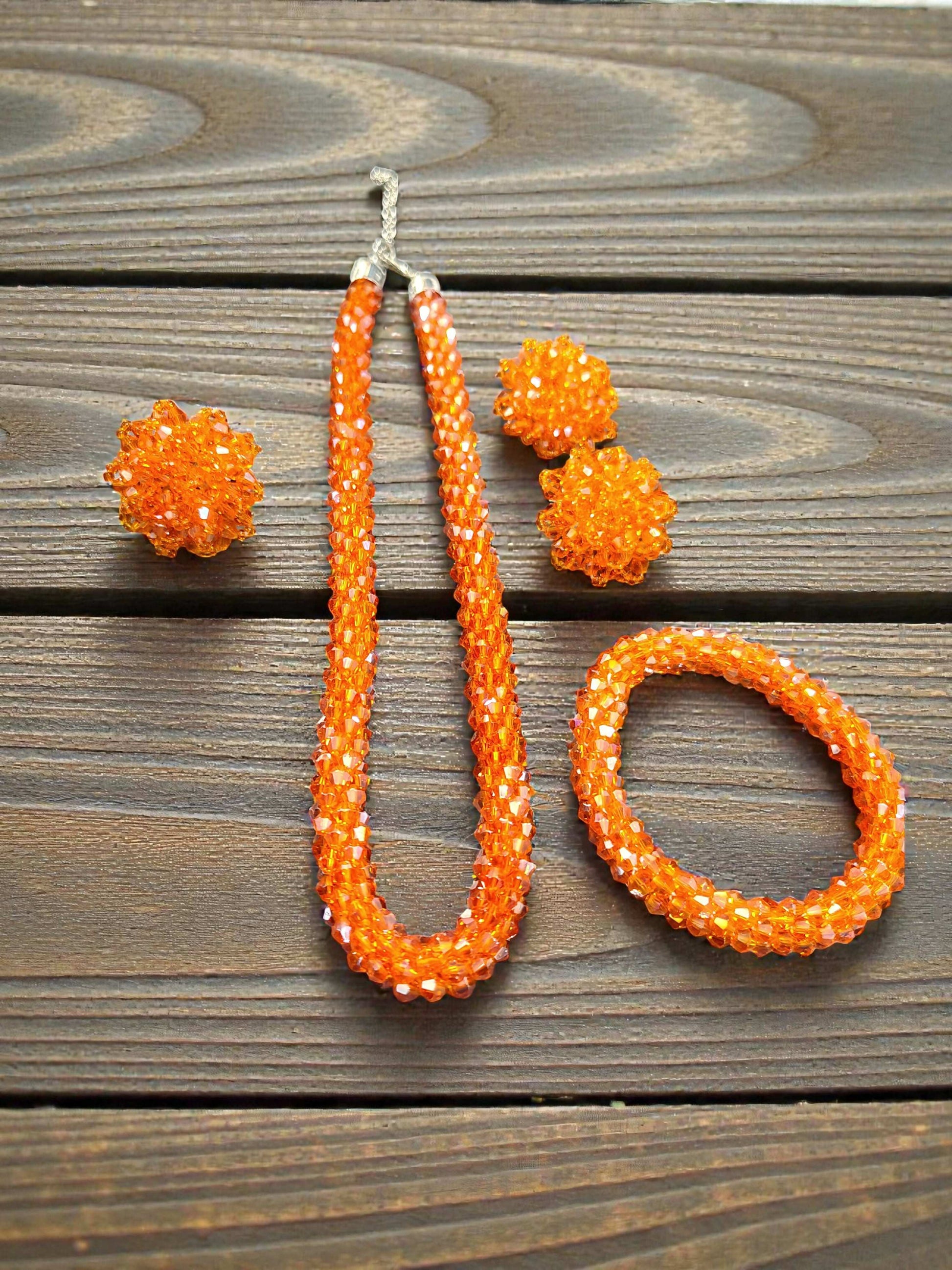 Inhanns Rangshine 4-In-1 Crystal Glam Set - Handmade - Orange