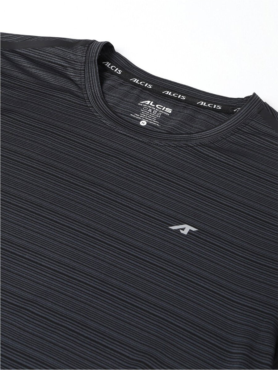 Alcis Striped Slim Fit Anti-Static T-Shirt 