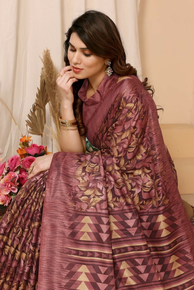 Aafreen Partywear Designer Maroon Khadi Fancy Saree
