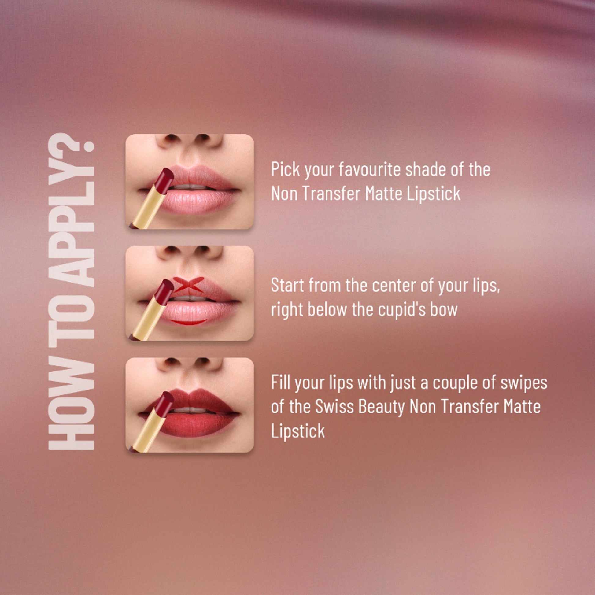 Swiss Beauty Non-Transfer Matte Lipstick - 9 Cute Nude