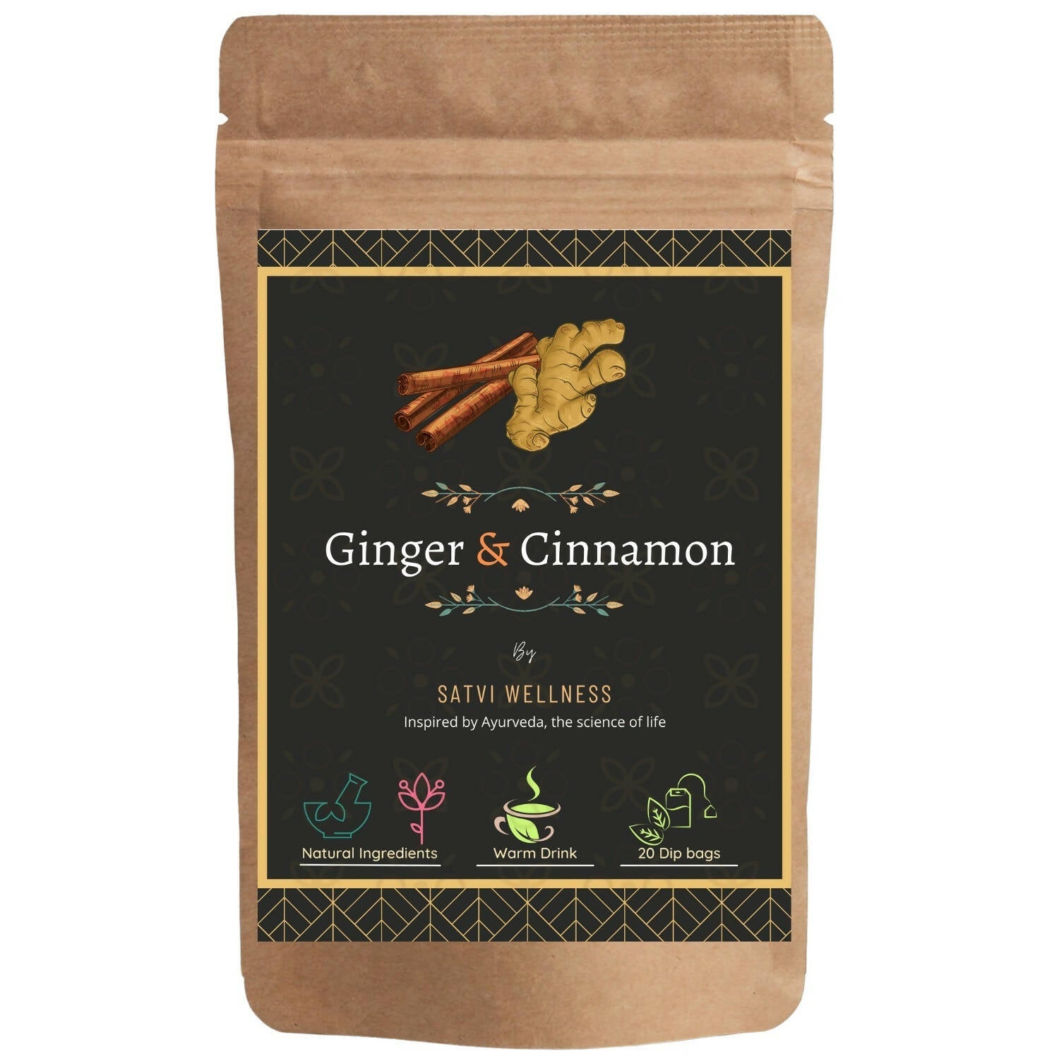 Satvi Wellness Ginger Cinnamon Tea 