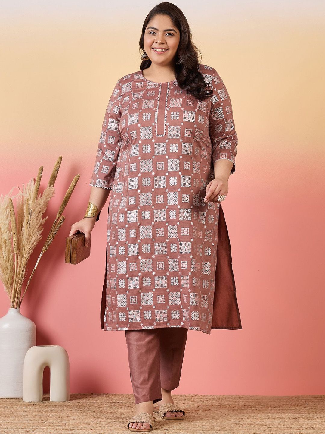Sztori Women Floral Printed Regular Kurta with Trousers