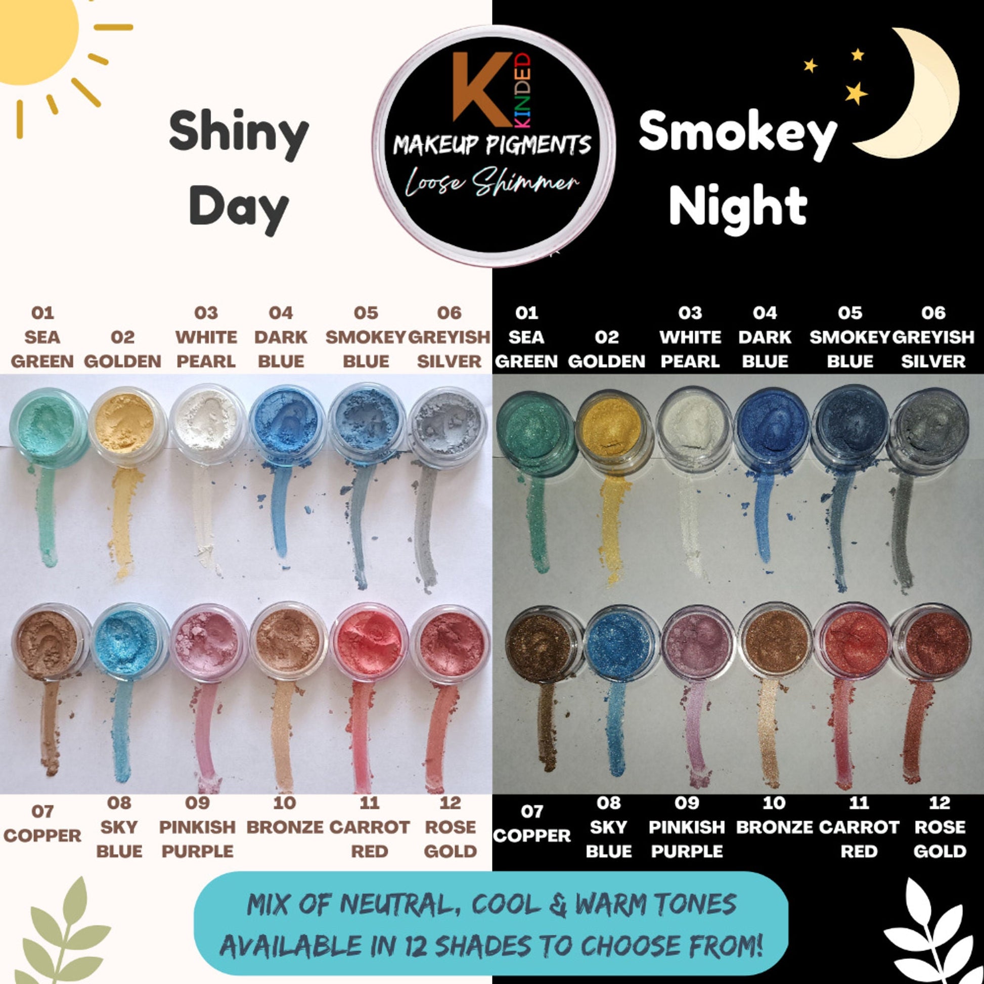 KINDED Loose Shimmer Makeup Foil Pigments Powder - Greyish Silver