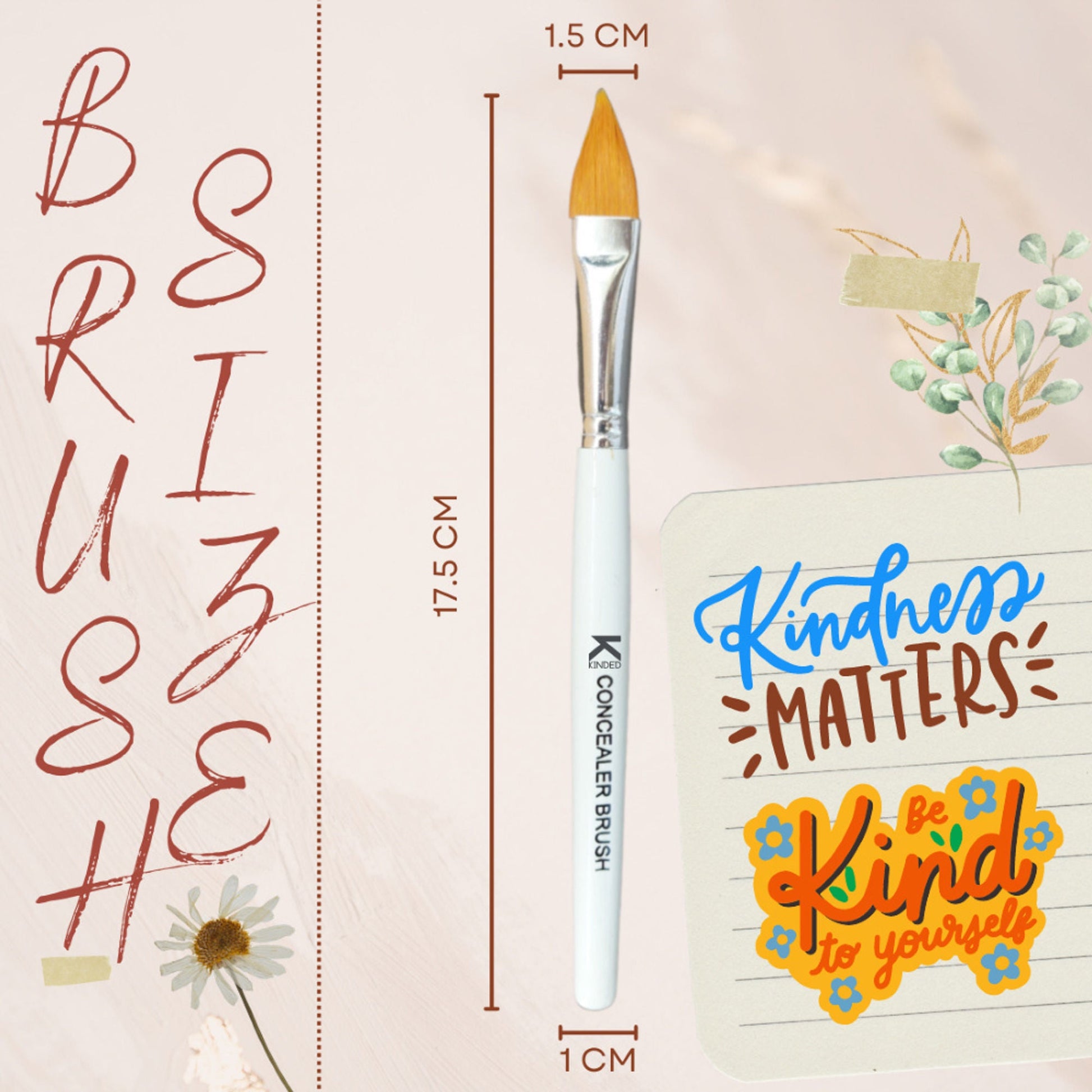 KINDED Professional Natural Wooden Handle Concealer Makeup Brush