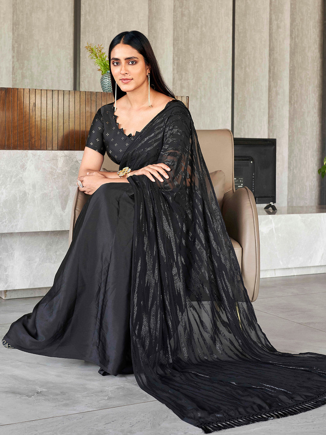 Tikhi Imli Woven Design Satin Ready to Wear Grab2Buy 
