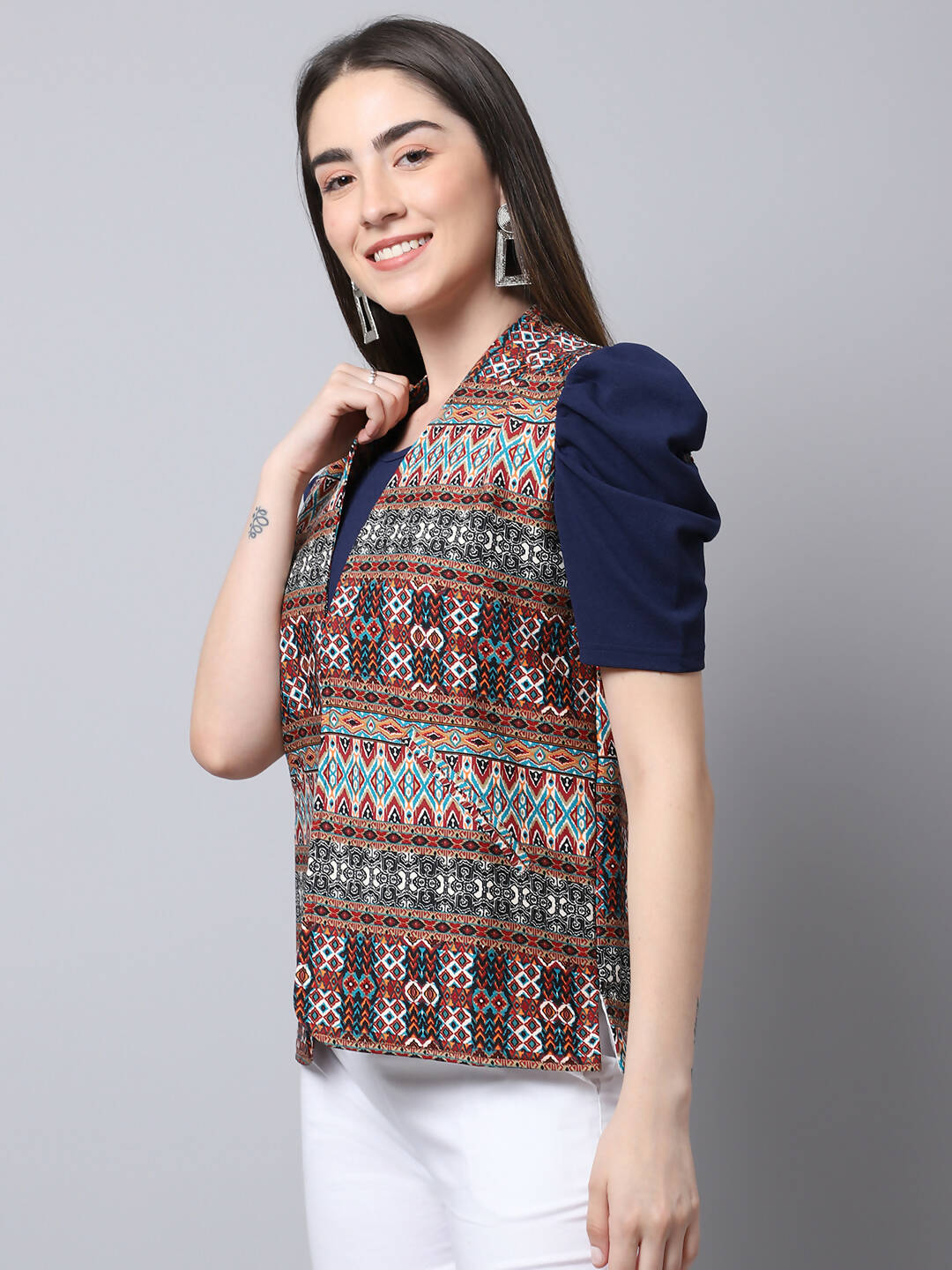 Even Apparels Brown 100% Viscose Rayon Open Front Gillet
