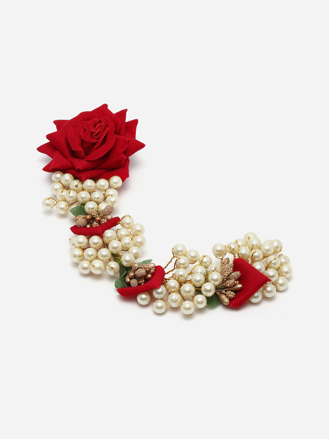 Panash Women Gold-Toned & Red Embellished Hair Accessory Set of - Grab2buy