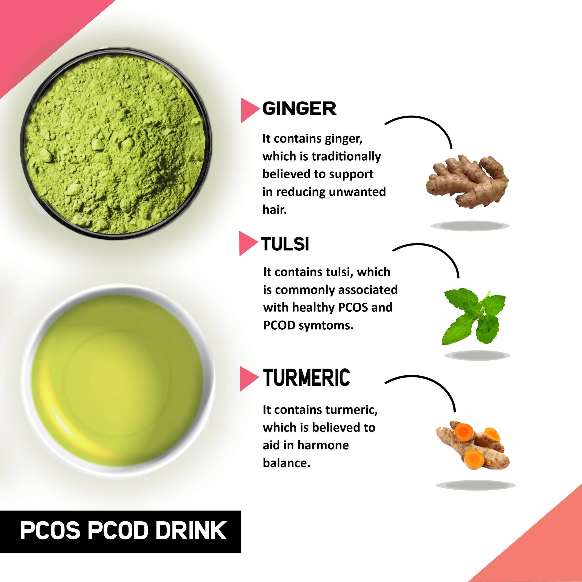 Just Vedic PCOS PCOD Support Drink Mix 