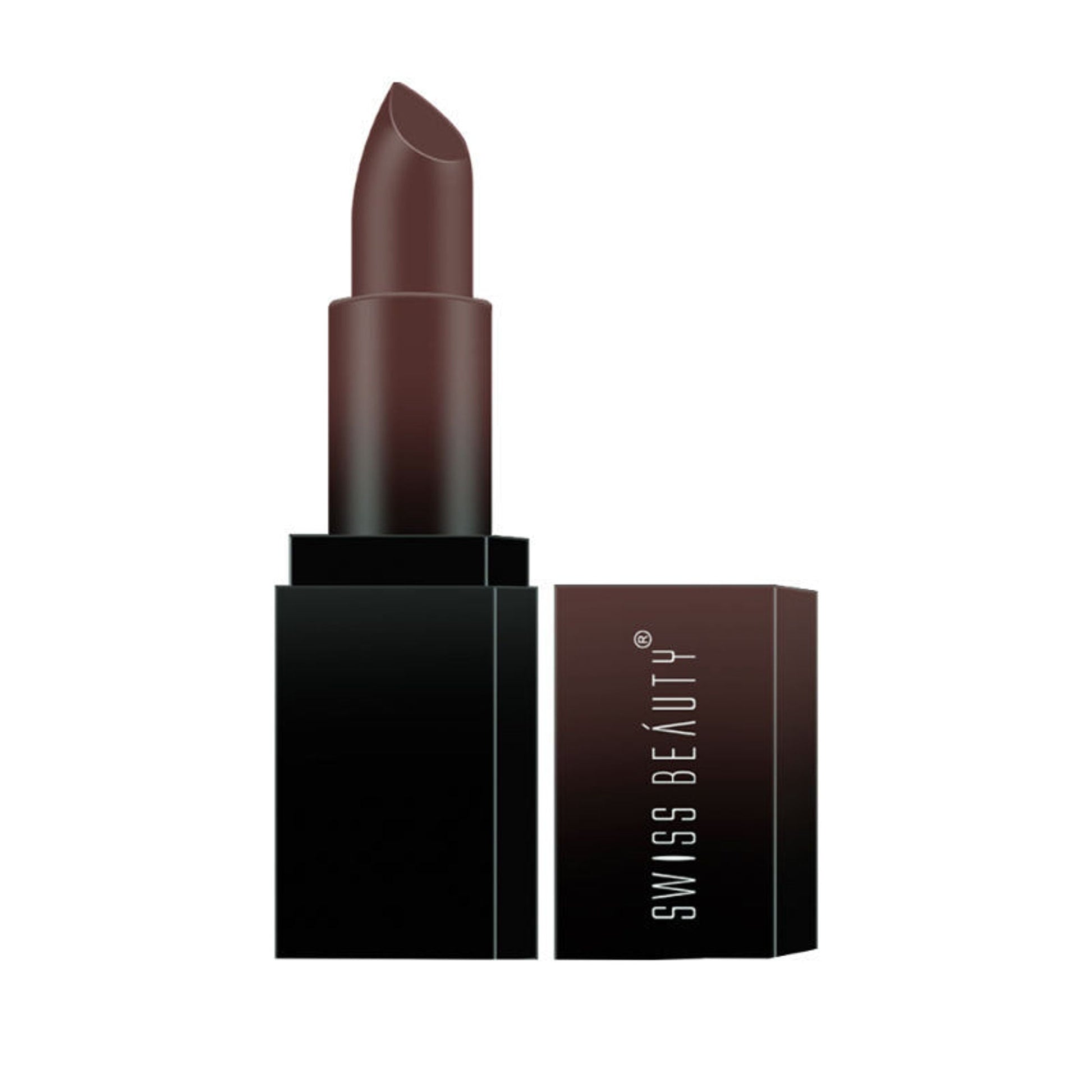 Swiss Beauty HD Matte Lipstick , High Coverage , Lightweight - 19 Dark Brown