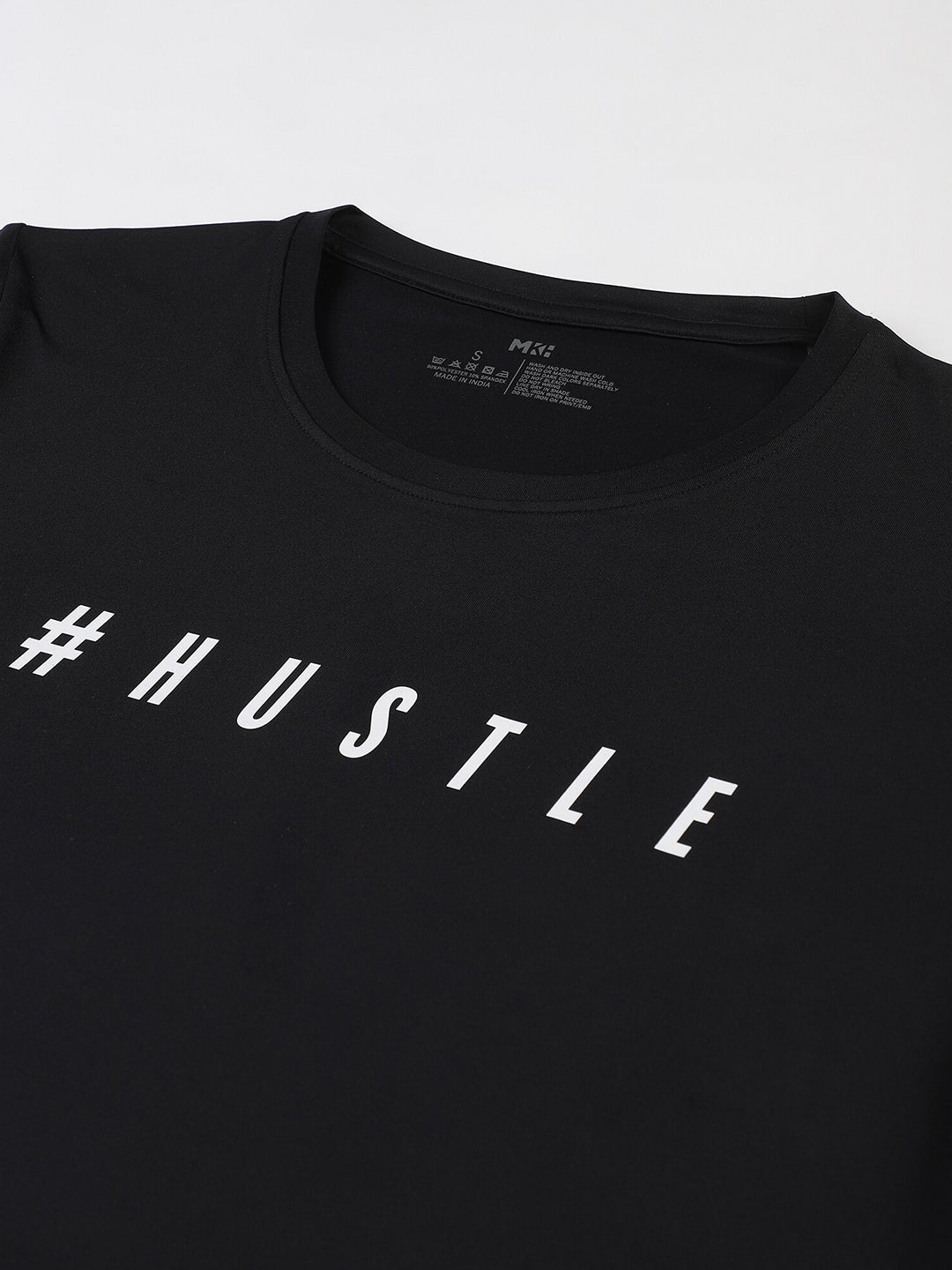 MKH Women Black Typography Printed Dri-FIT Sports T-shirt 
