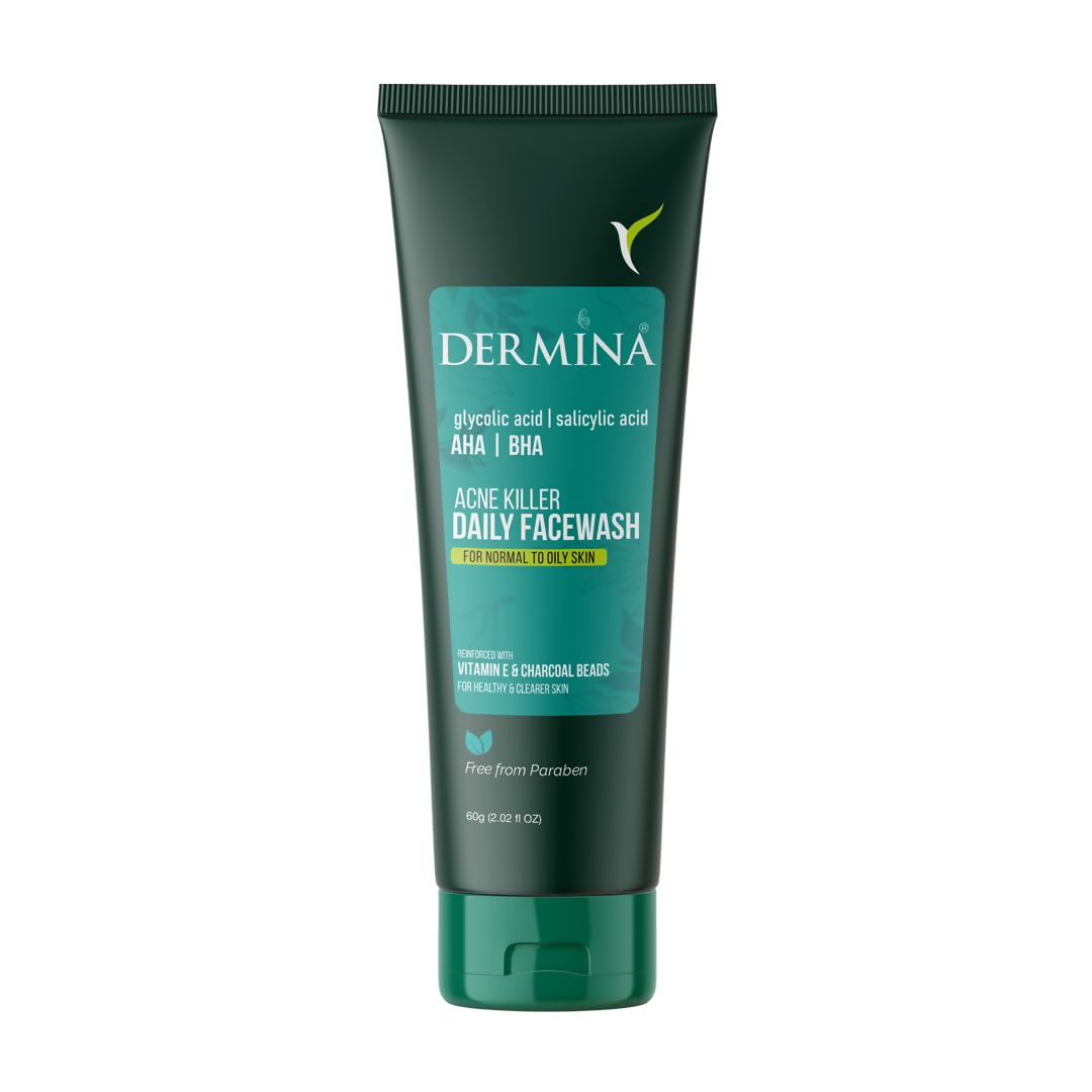 DERMINA Acne Killer Face Wash | Advanced Antibacterial Face Wash for Acne-Prone & Oily Skin 