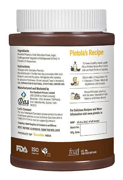 Pintola Dark Chocolate Crunchy Peanut Butter 