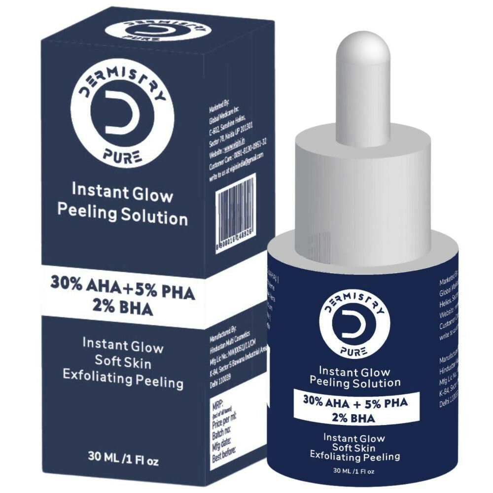 Dermistry Pure 30% AHA 5% PHA 2% BHA Peeling Exfoliating Solution Instant Bright Glow Fairness Serum 