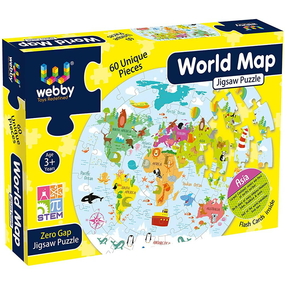 Webby Amazing World Map Jigsaw Floor Puzzle 60 Pcs  Grab2Buy Webby Grab2Buy