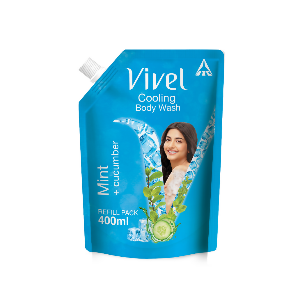 Vivel Cooling Body Wash Mint & Cucumber Moisturizing Shower Gel Supersaver Refill Pouch  Grab2Buy Vivel Grab2Buy