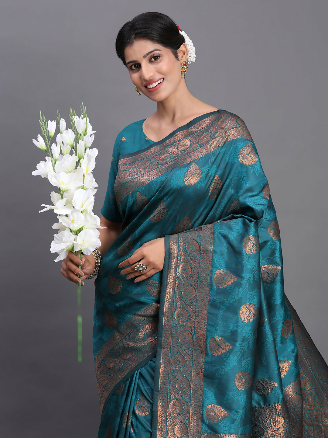 Shree Shyam Fashion Silk Teal Blue Saree
