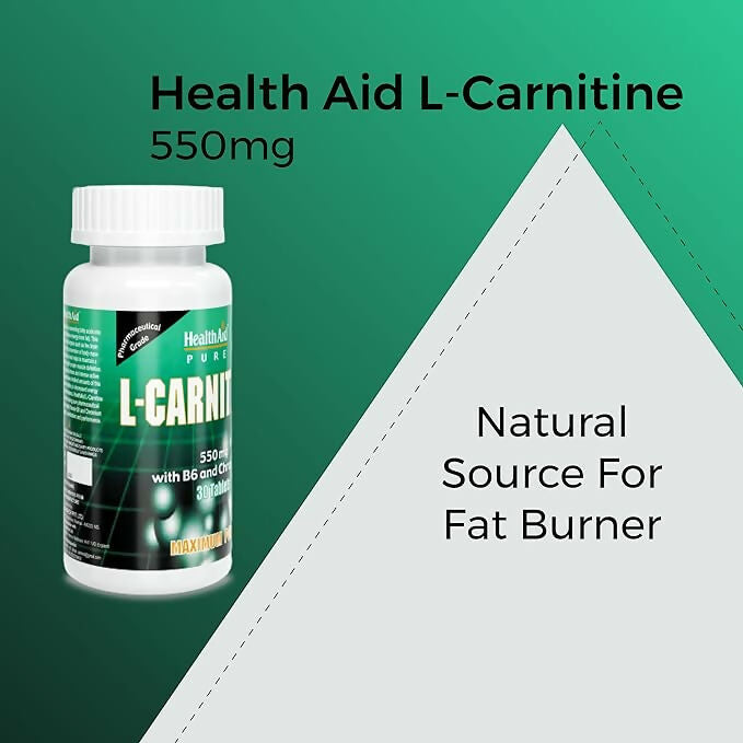 HealthAid L-Carnitine 550 mg with Vitamin B6 Chromium Tablets 