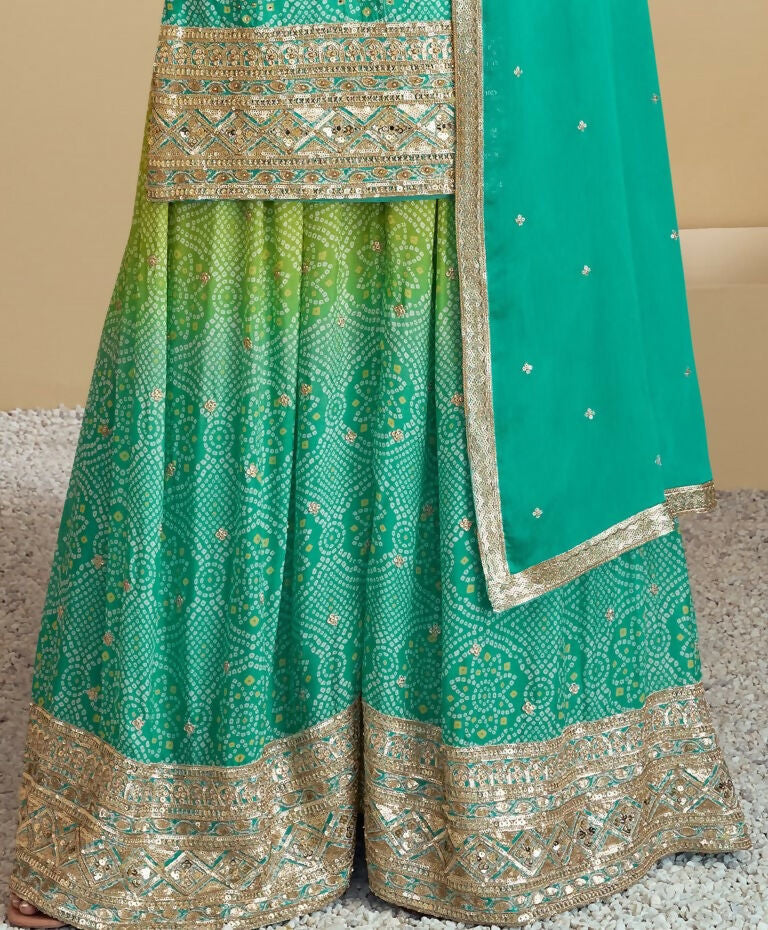 Vastranavya Bandhej Printed Chinon Chiffon Embroidered Sequins Pakistani Suit  Grab2Buy Vastranavya Grab2Buy