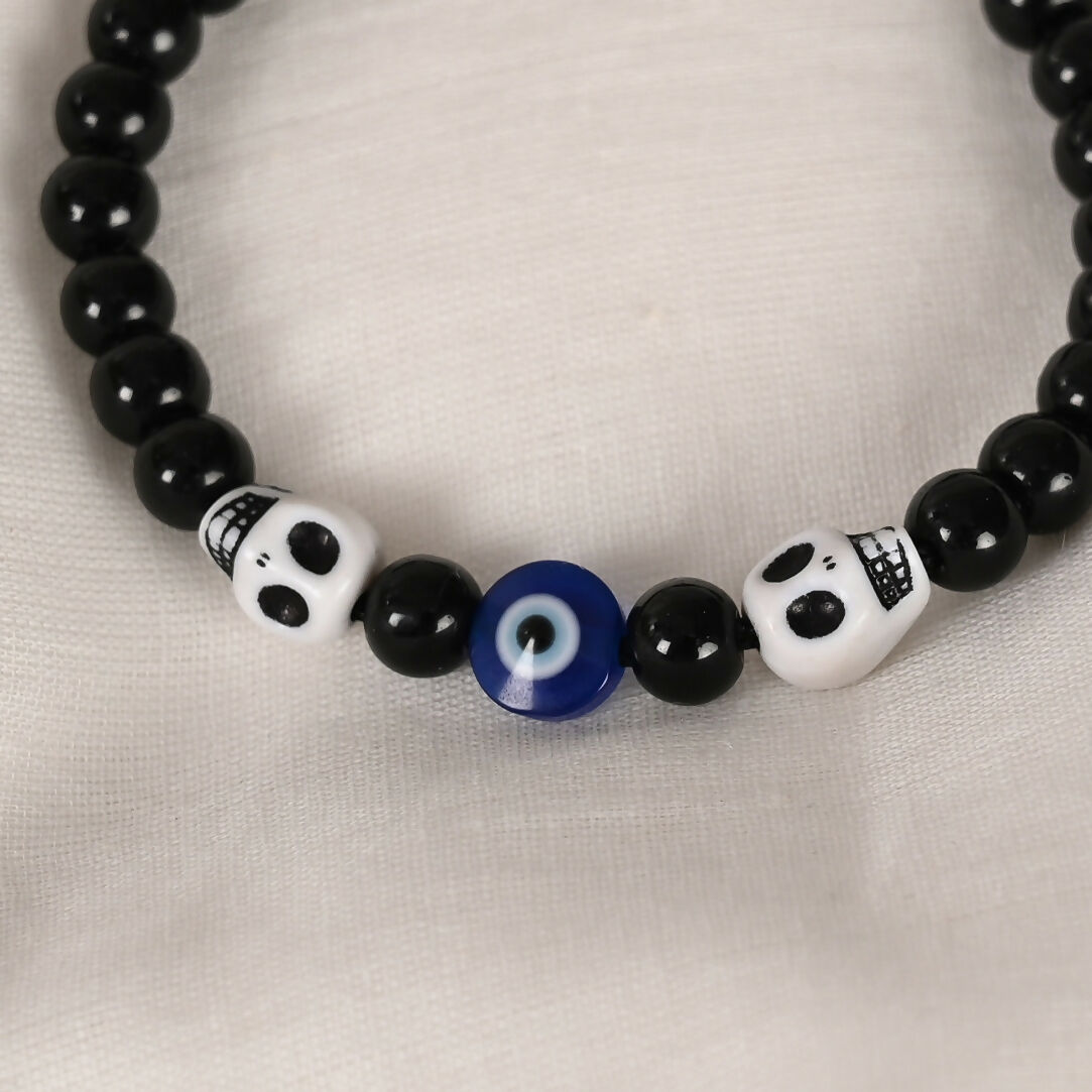 NVR Men & Women Black Evil Eye Adjustable Bracelet | Grab2Buy