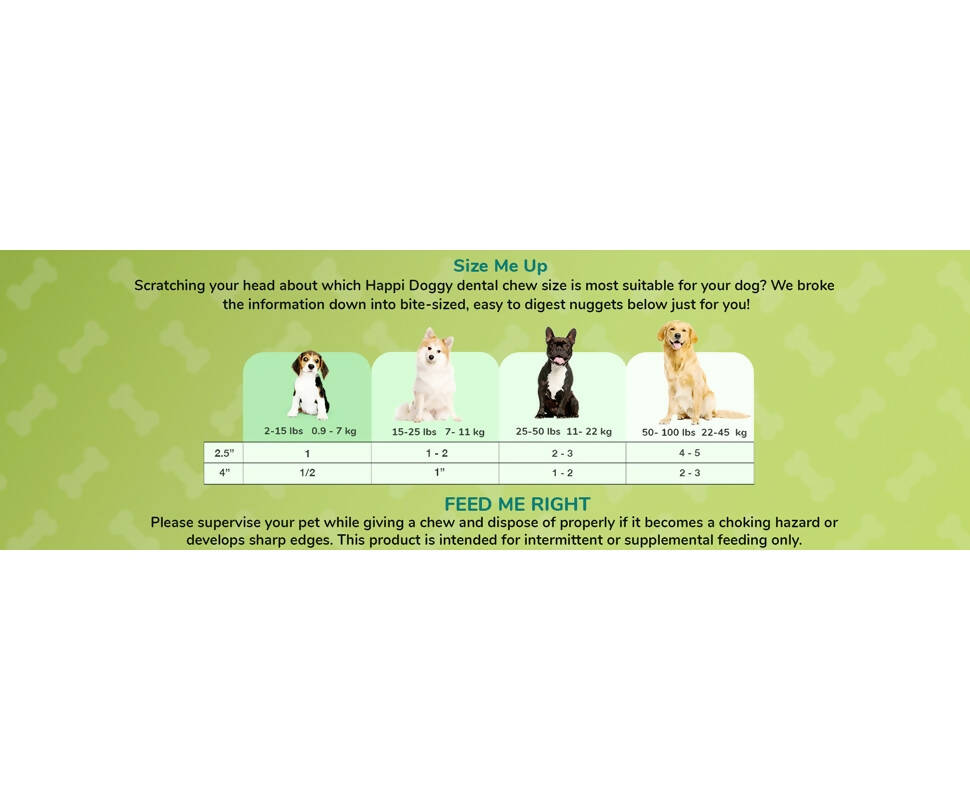 Happi Doggy Dental Chew Care Hip & Joint Support Rosehip & Okra 