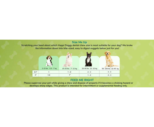 Happi Doggy Dental Chew Care Hip & Joint Support Rosehip & Okra 