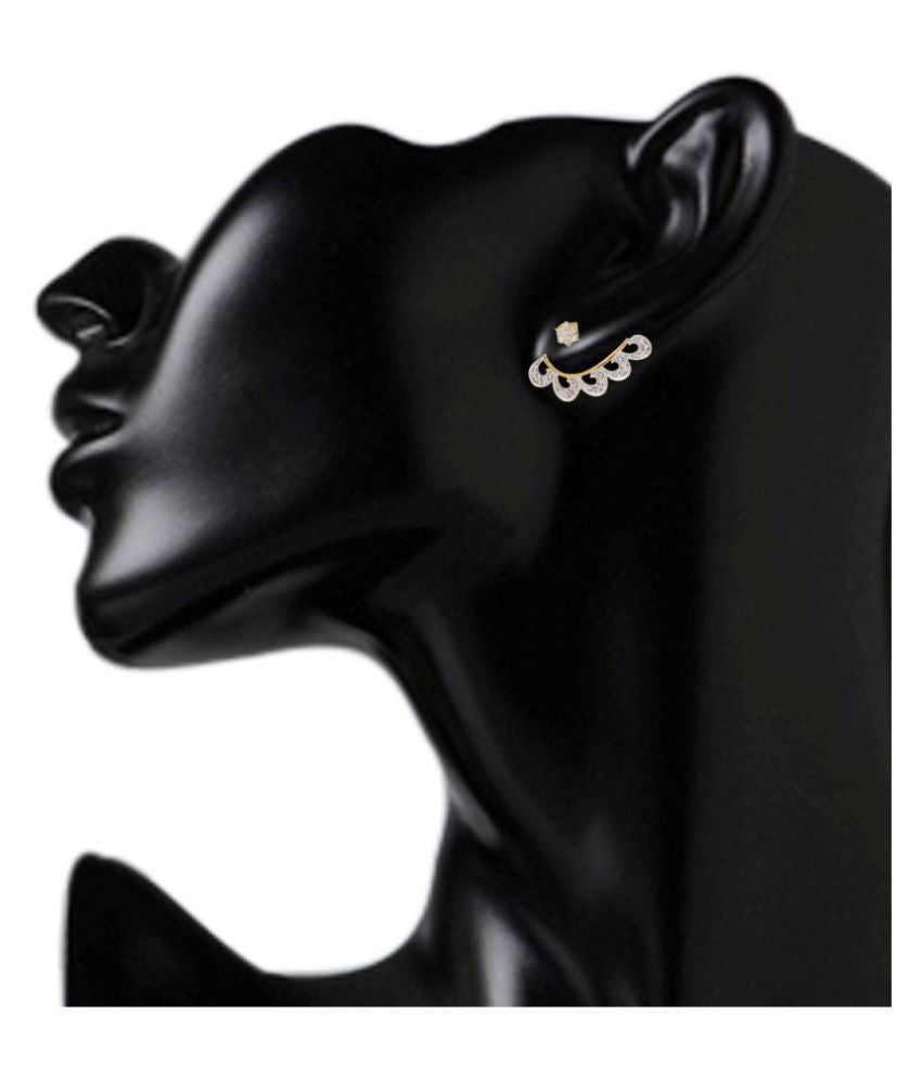 Gold-Plated Alloy American Diamond Small Earrcuff - The Pari - Grab2buy