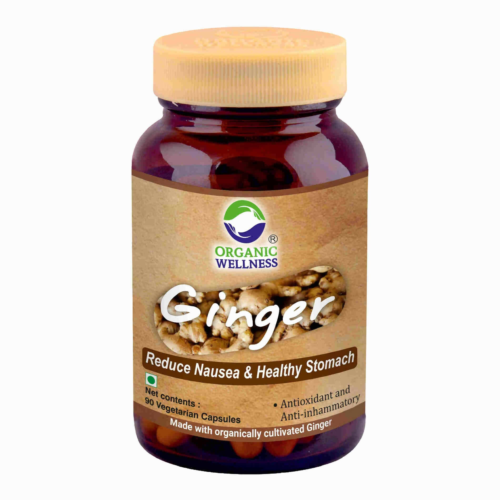 Organic Wellness Ginger Vegetarian Capsules - Grab2buy