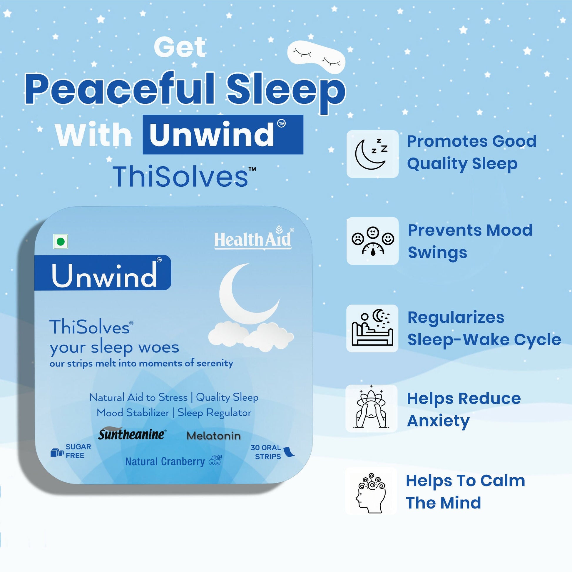 HealthAid Unwind ThiSolves Oral Strips - Grab2buy