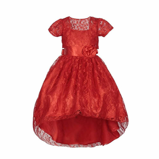 Asmaani Baby Girl's Red Colour Satin A-Line Maxi Full Length Dress (AS-DRESS_22157) - Grab2buy