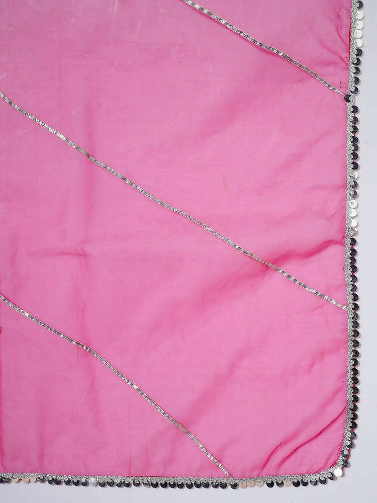 Myshka Women Pink Solid Kurta & With Dupatta
