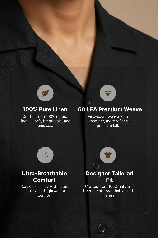 Eclipse — Black Cotton Shirt by Hilo Design
