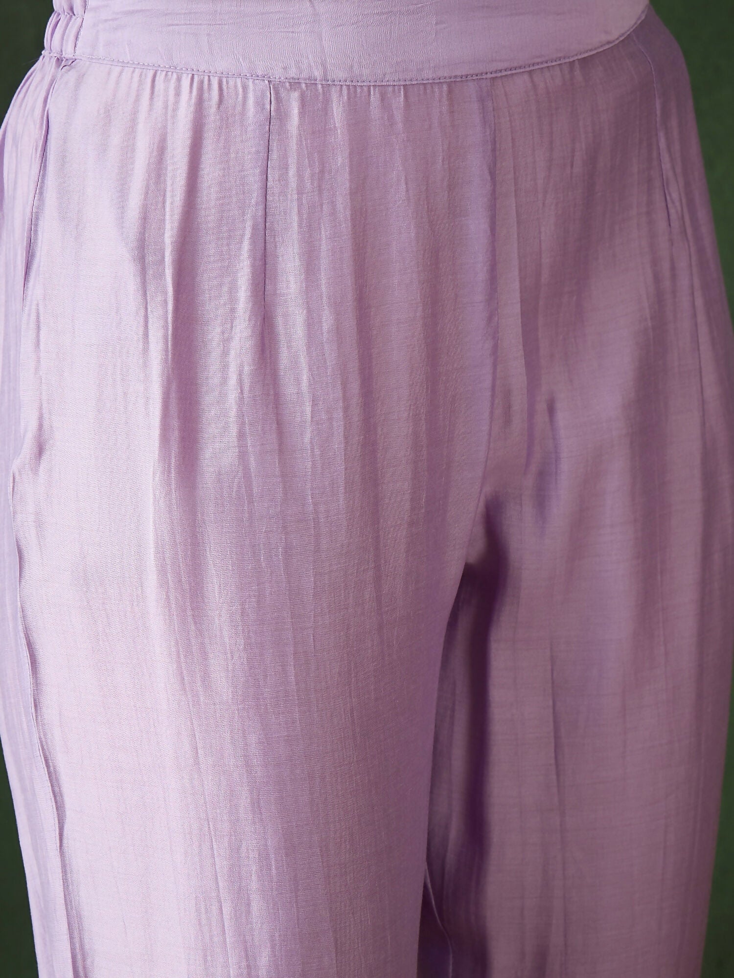 Lavender Crystal Organza schiffli embroidery Kurta With Trouser & Dupatta - Bhumi