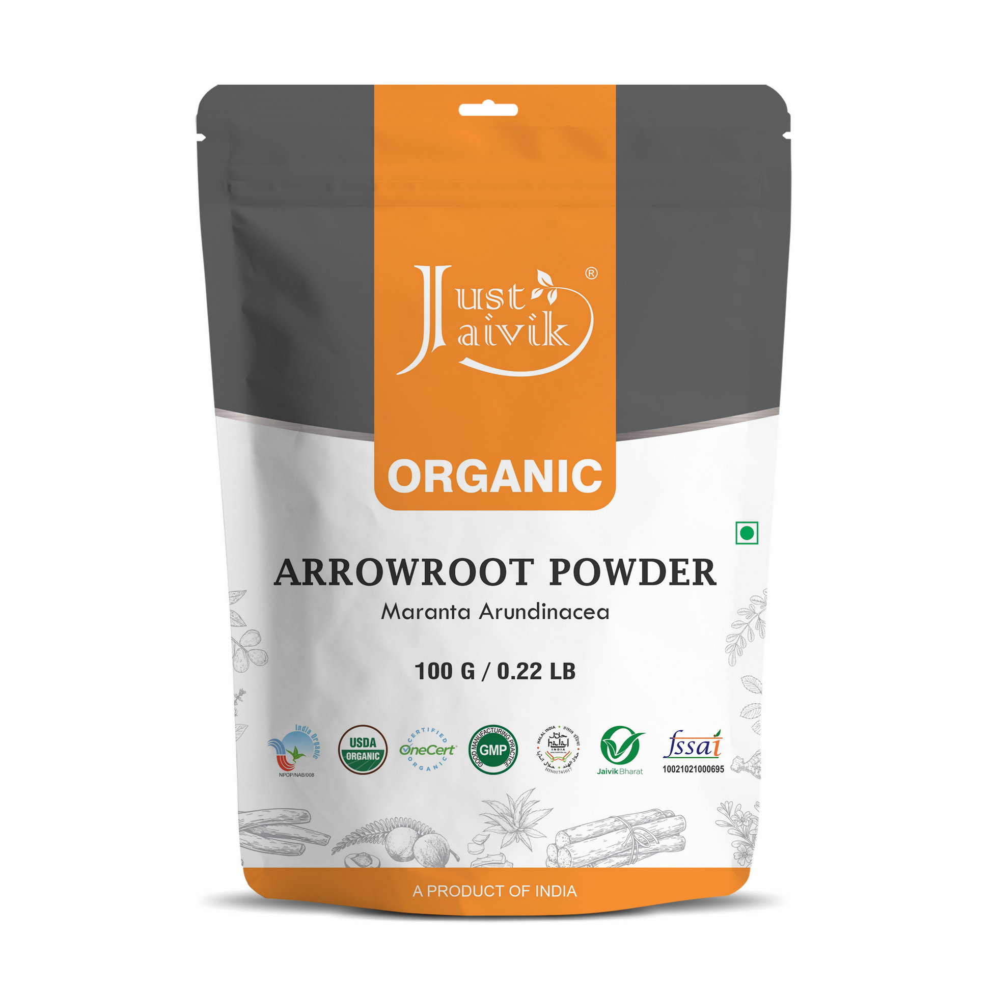 Just Jaivik Organic Arrowroot Powder - Grab2buy