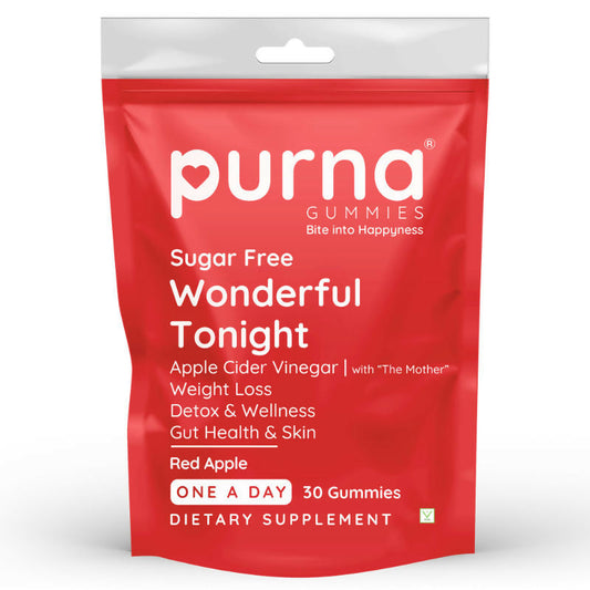 Purna Gummies Apple Cider Vinegar for Adults & Kids Better Digestion & Clear Skin 