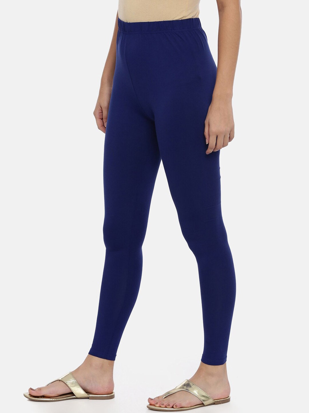Souchii Women Navy Blue Solid Slim-Fit Ankle-Length Leggings 