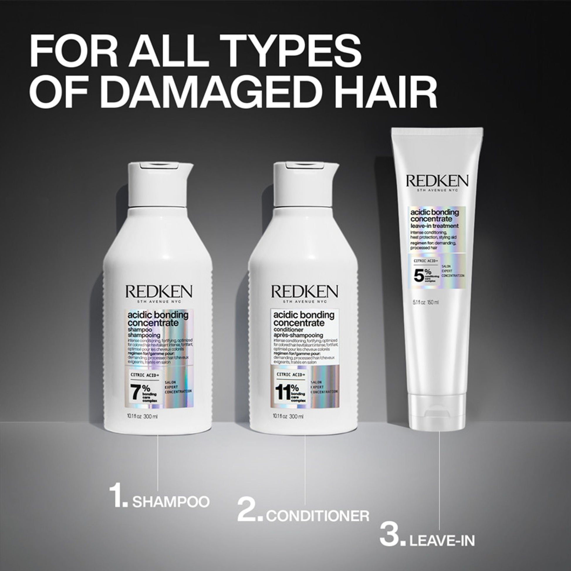 Redken Acidic Bonding Concentrate Sulphate Free Shampoo - Bond Repair For Damaged Hair