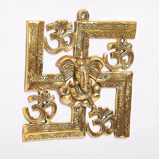 KridayKraft Ganesha Metal Statue Ganpati Wall Hanging Sculpture - Grab2buy