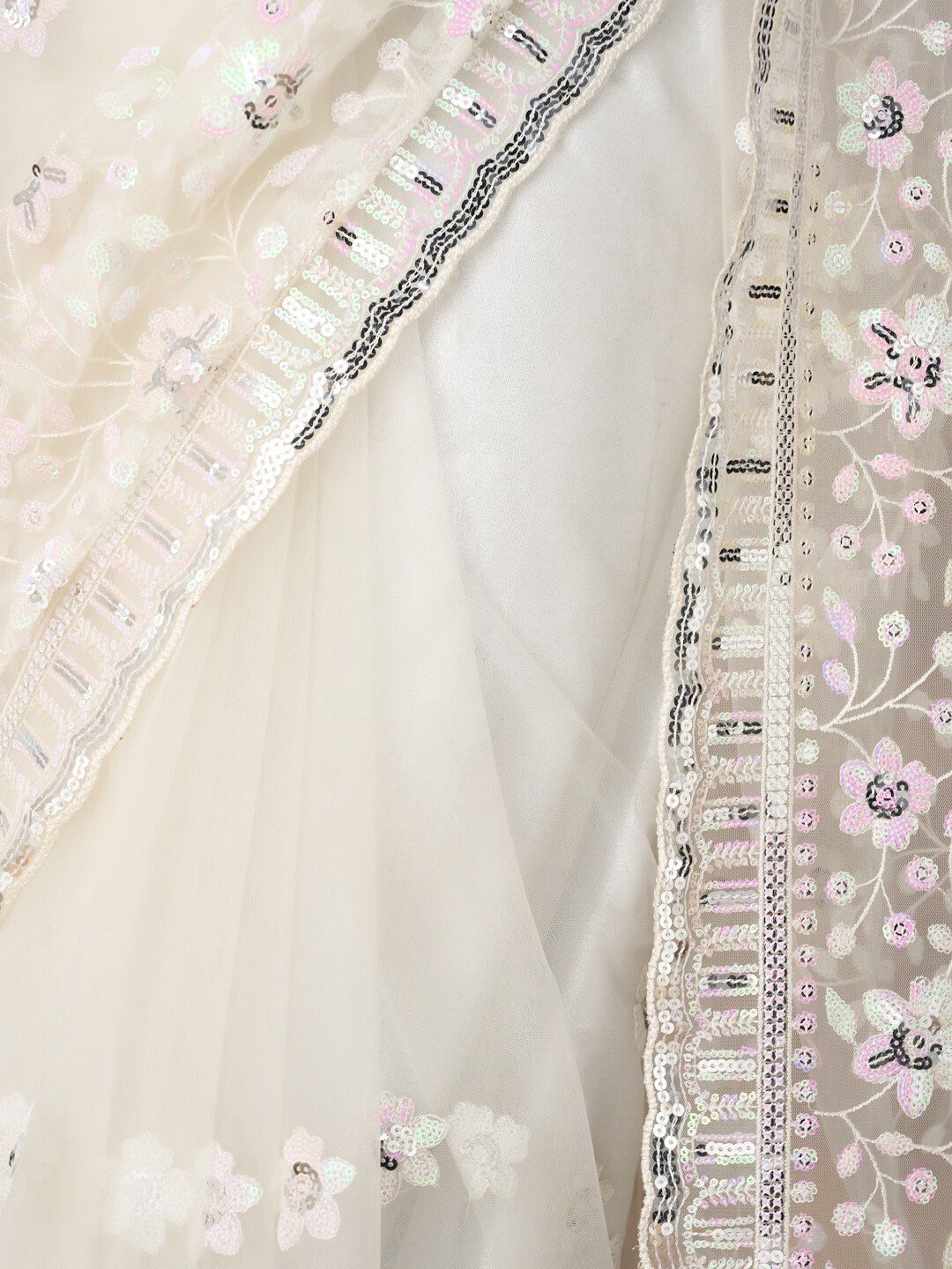 kasee Floral Embroidered Net Saree