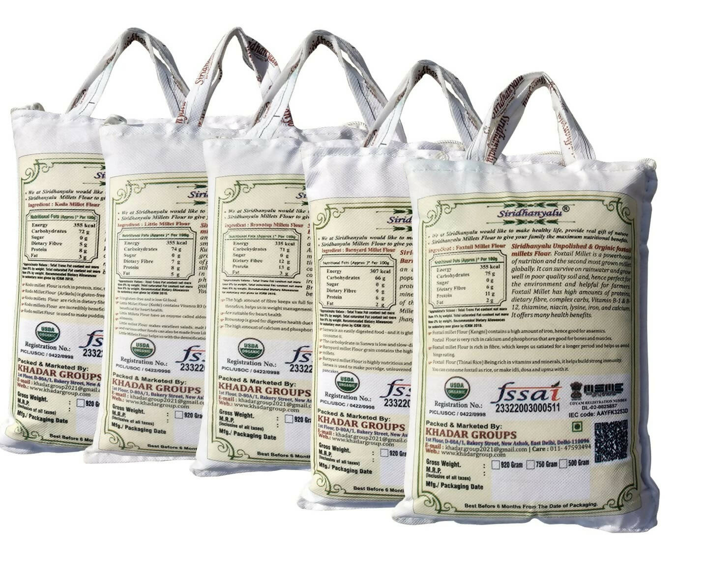 Siridhanyalu Unpolished & Organic Millet Flour Combo - Grab2buy