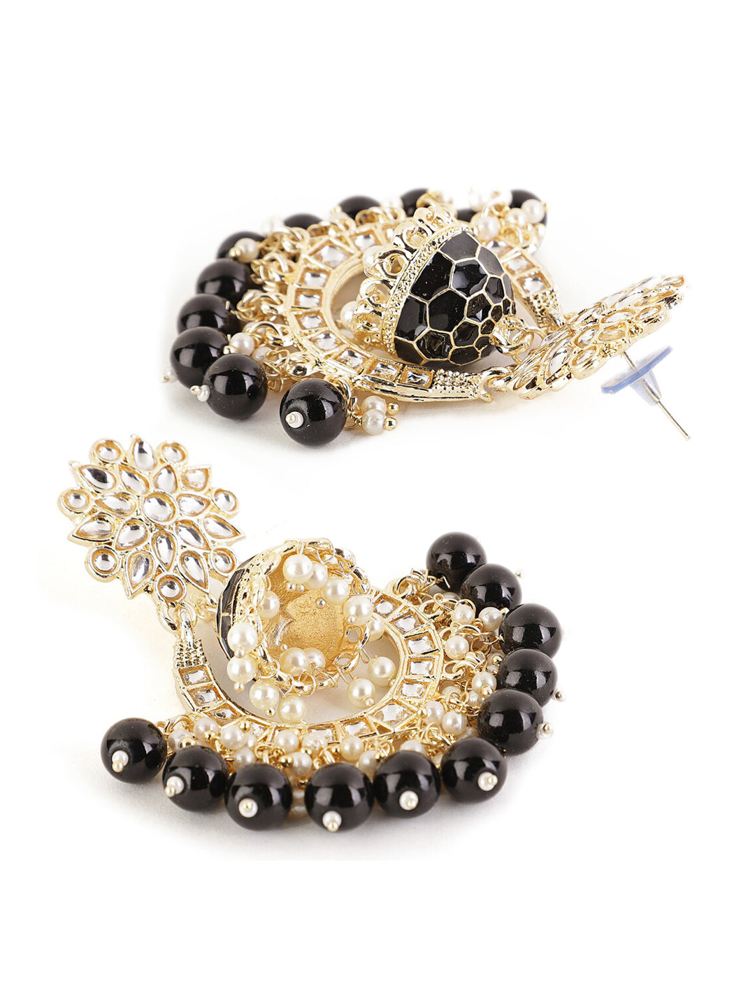 Shining Diva Black Classic Chandbalis Earrings - Grab2buy