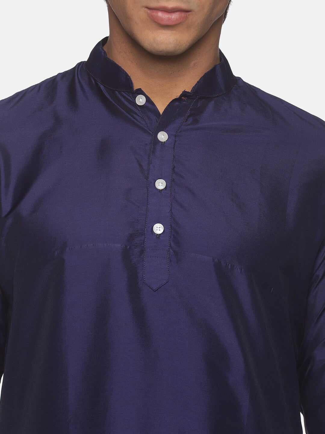 Sethukrishna Men Navy Blue Kurta with Pyjamas