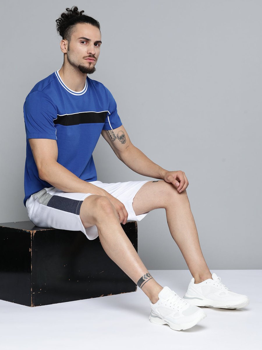 Alcis Men Blue Slim Fit Training or Gym T-shirt 